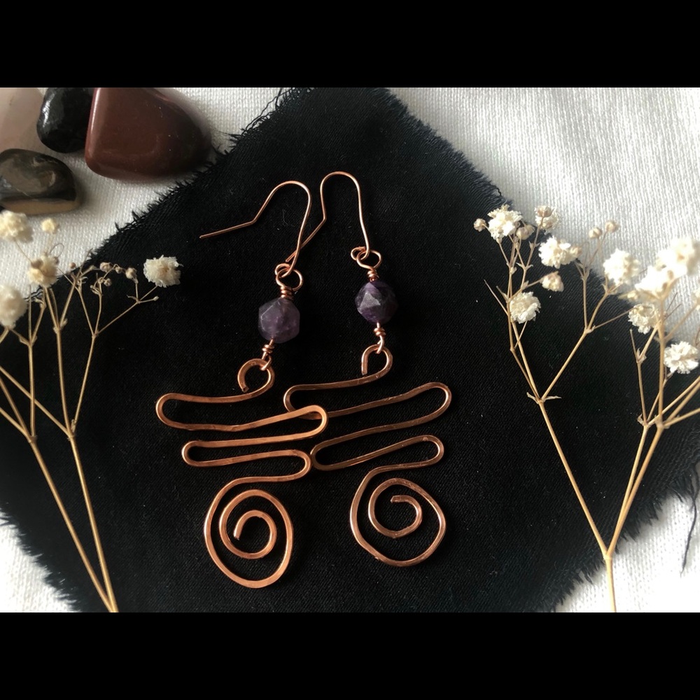Copper wire earrings (1)